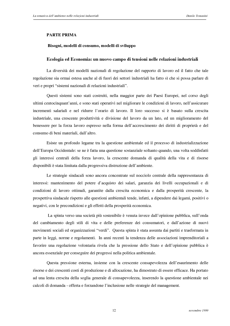 Anteprima della tesi: La tematica dell'ambiente nelle relazioni industriali, Pagina 9