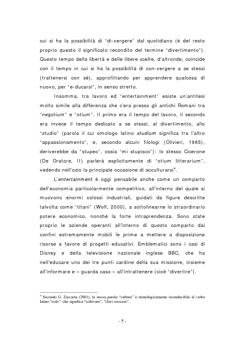 Anteprima della tesi: L'edutainment come fonte di valore per l'impresa e l'individuo., Pagina 5