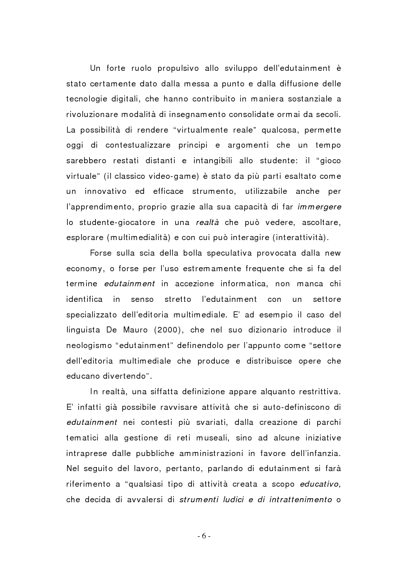 Anteprima della tesi: L'edutainment come fonte di valore per l'impresa e l'individuo., Pagina 6