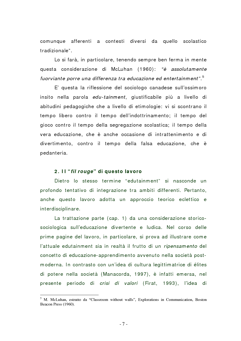 Anteprima della tesi: L'edutainment come fonte di valore per l'impresa e l'individuo., Pagina 7