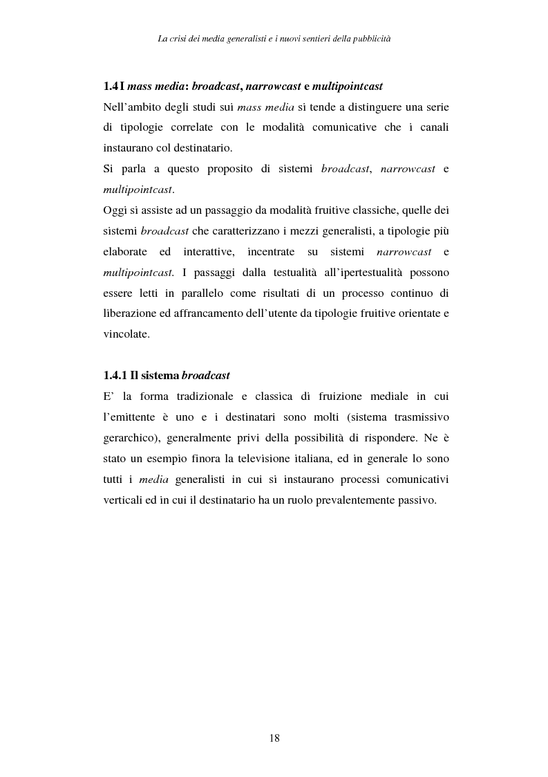 Anteprima della tesi: La crisi dei media generalisti e i nuovi sentieri della pubblicità, Pagina 14