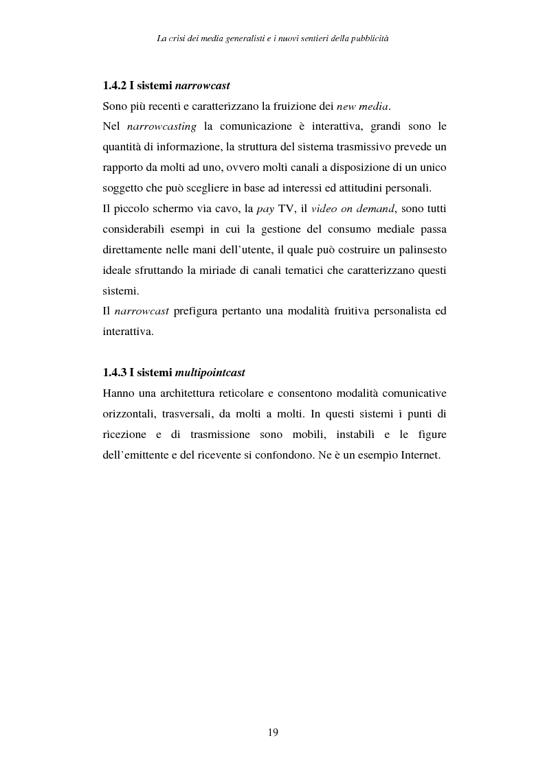 Anteprima della tesi: La crisi dei media generalisti e i nuovi sentieri della pubblicità, Pagina 15