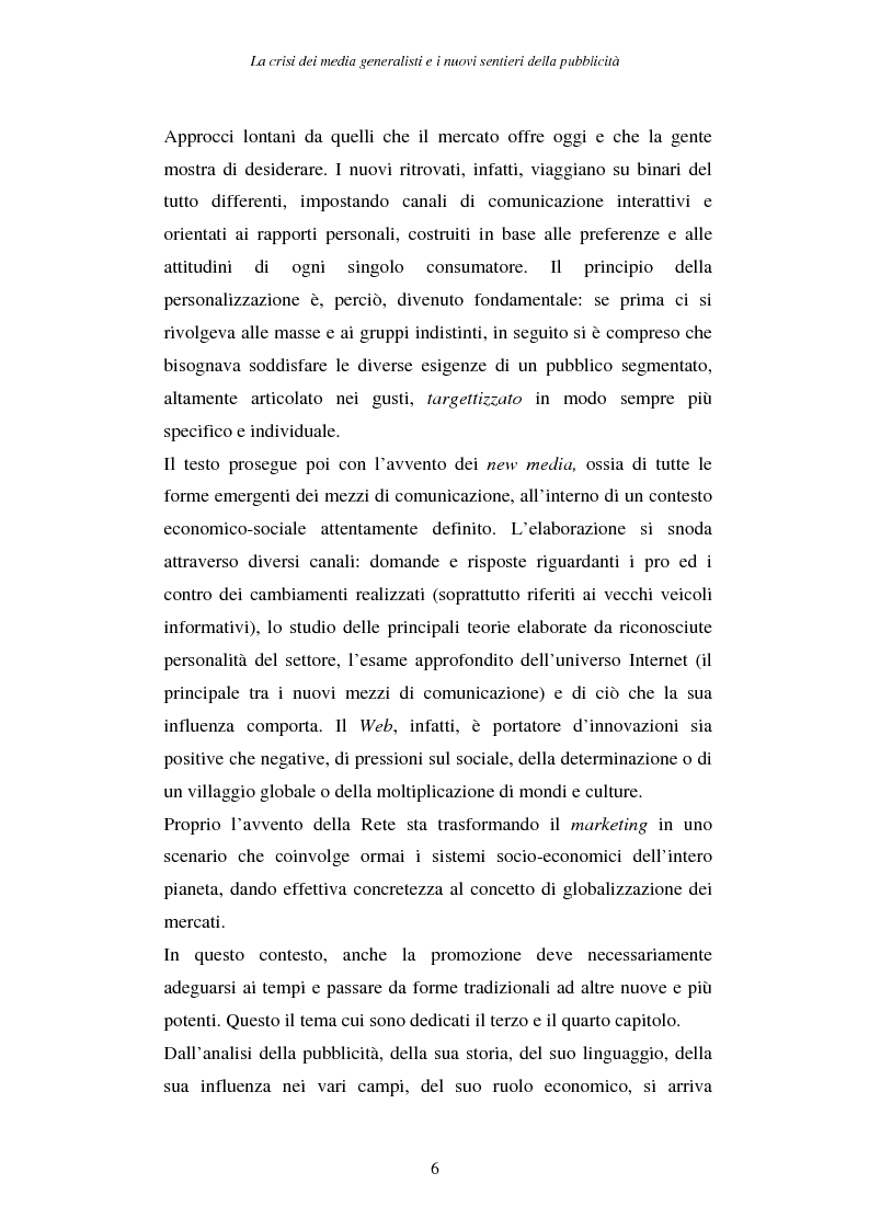 Anteprima della tesi: La crisi dei media generalisti e i nuovi sentieri della pubblicità, Pagina 2