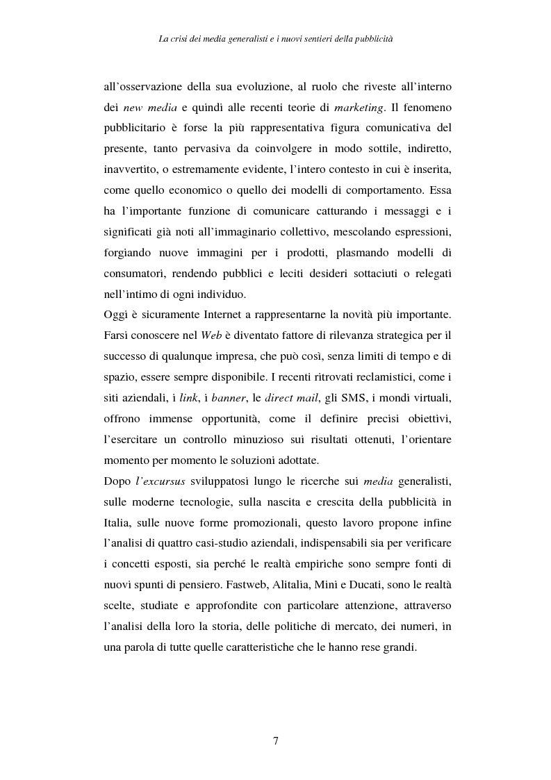 Anteprima della tesi: La crisi dei media generalisti e i nuovi sentieri della pubblicità, Pagina 3