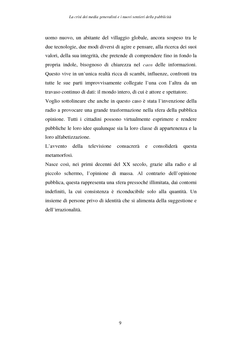 Anteprima della tesi: La crisi dei media generalisti e i nuovi sentieri della pubblicità, Pagina 5