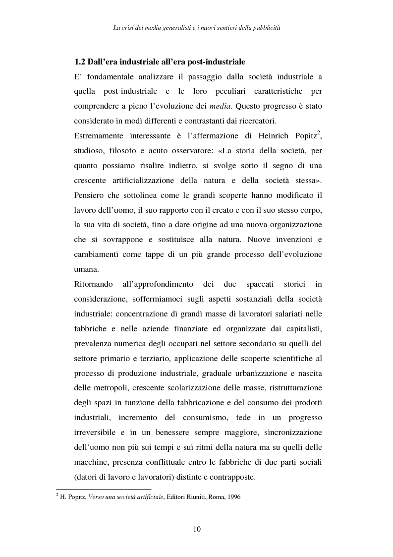 Anteprima della tesi: La crisi dei media generalisti e i nuovi sentieri della pubblicità, Pagina 6