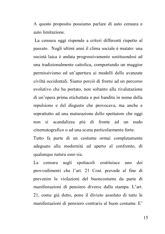 Anteprima della tesi: La censura nel sistema cinematografico e televisivo. Aspetti legislativi, sociali e giuridici., Pagina 11