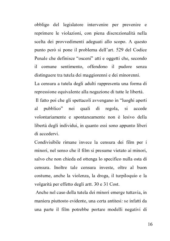 Anteprima della tesi: La censura nel sistema cinematografico e televisivo. Aspetti legislativi, sociali e giuridici., Pagina 12
