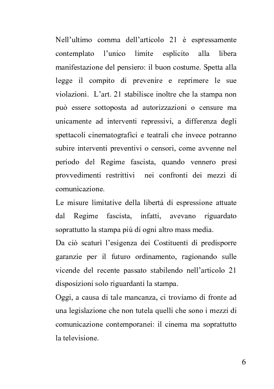 Anteprima della tesi: La censura nel sistema cinematografico e televisivo. Aspetti legislativi, sociali e giuridici., Pagina 2
