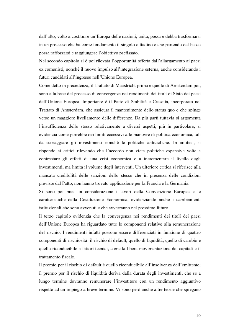 Anteprima della tesi: Event-Study and Econometrics Model of government bonds in European Union., Pagina 4