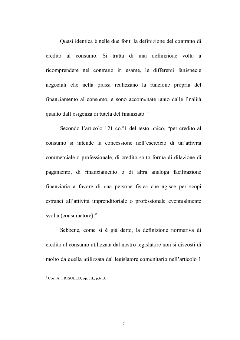 Anteprima della tesi: Il credito al consumo: La fattispecie, Pagina 2