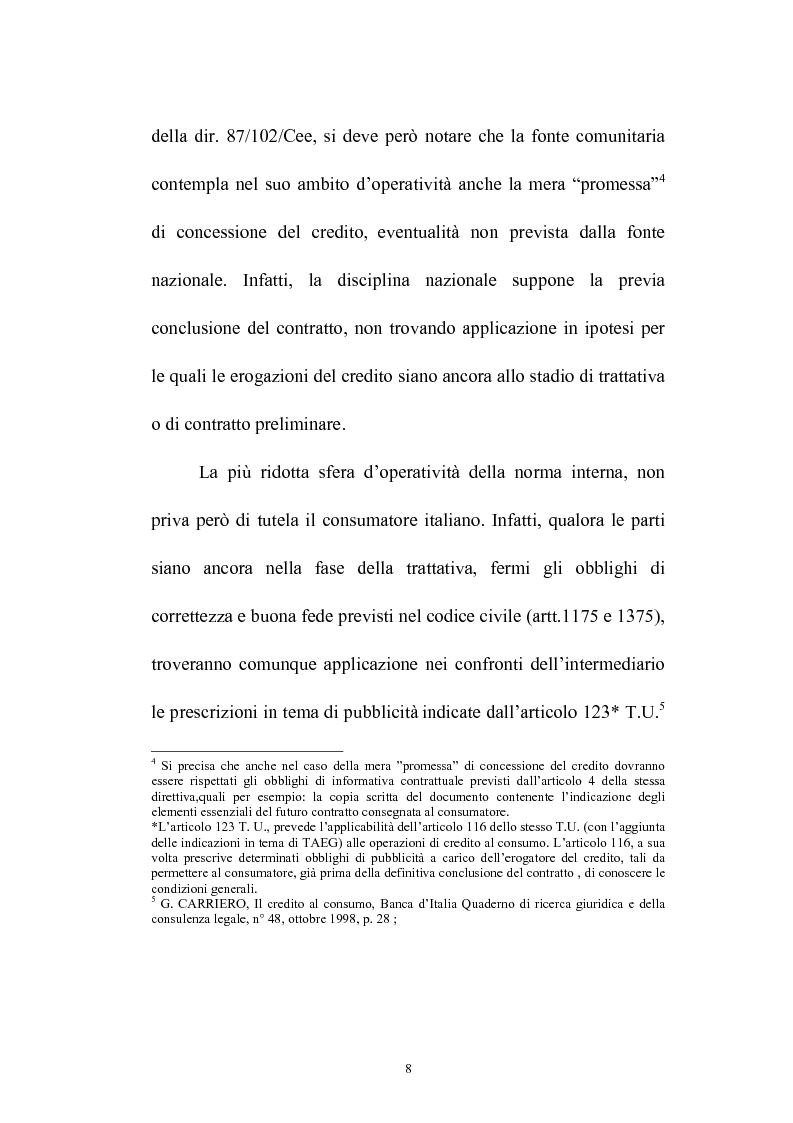 Anteprima della tesi: Il credito al consumo: La fattispecie, Pagina 3