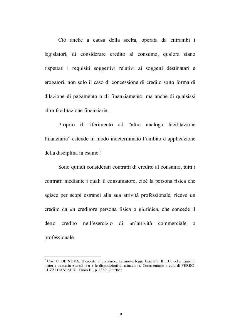 Anteprima della tesi: Il credito al consumo: La fattispecie, Pagina 5