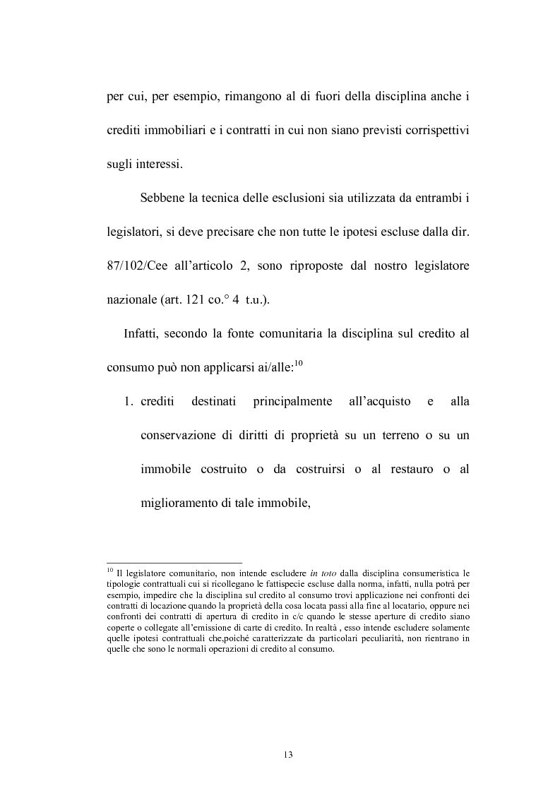 Anteprima della tesi: Il credito al consumo: La fattispecie, Pagina 8