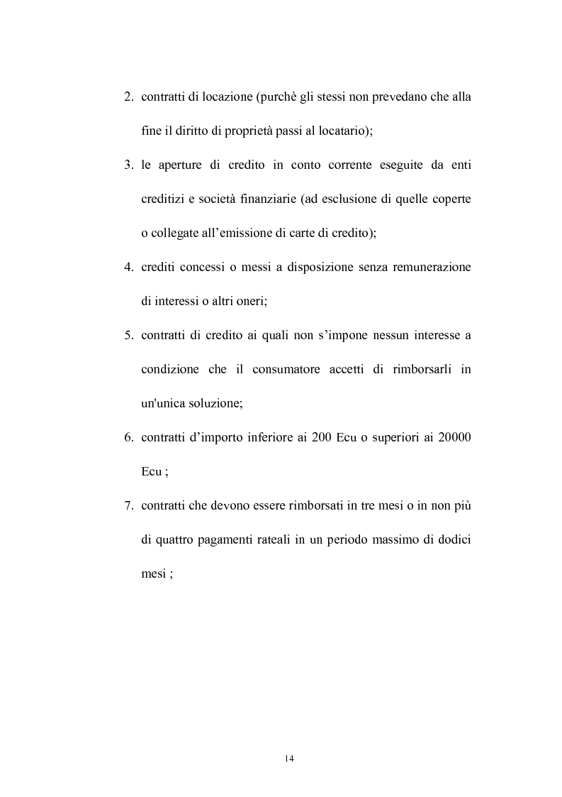 Anteprima della tesi: Il credito al consumo: La fattispecie, Pagina 9