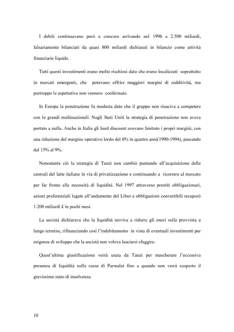 Anteprima della tesi: Il crack Parmalat: una truffa agevolata dal conflitto di interessi degli organi di controllo, Pagina 10