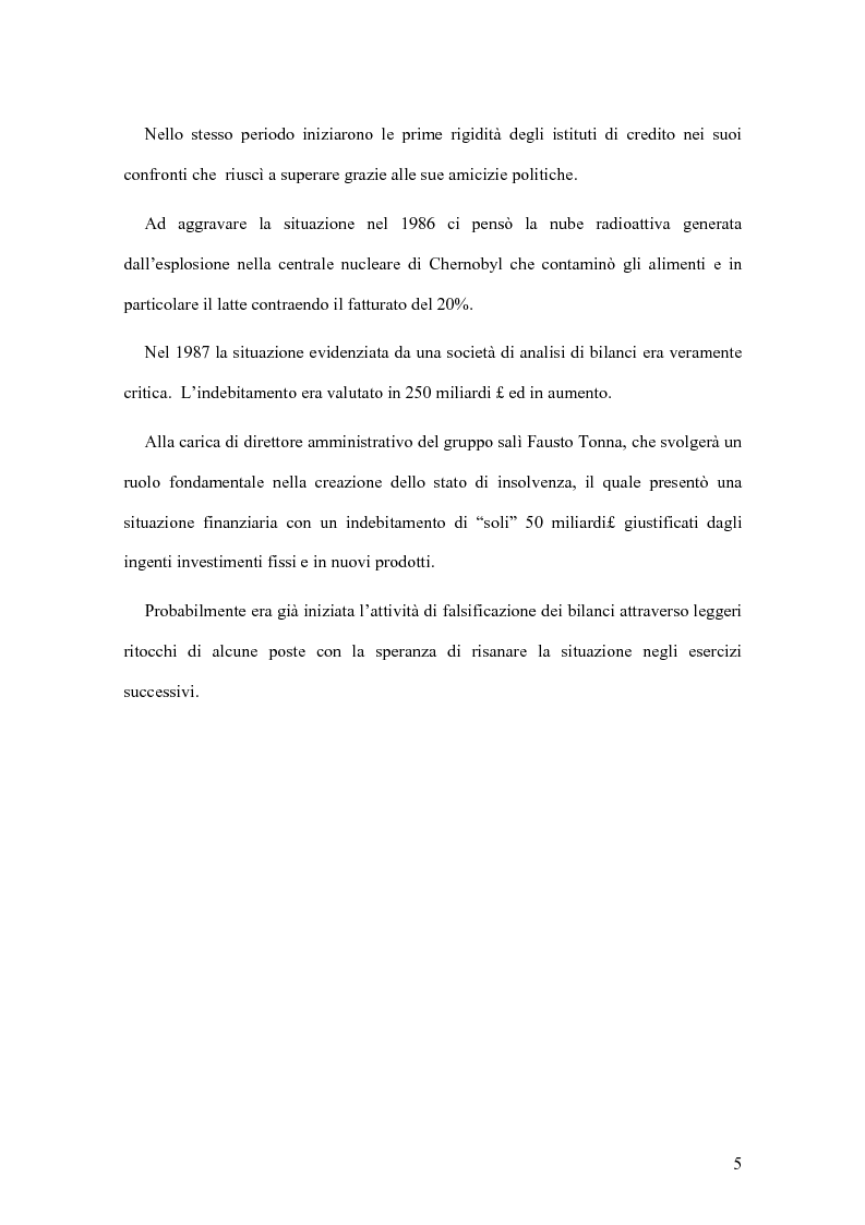 Anteprima della tesi: Il crack Parmalat: una truffa agevolata dal conflitto di interessi degli organi di controllo, Pagina 5