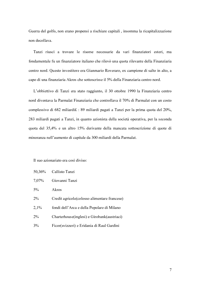 Anteprima della tesi: Il crack Parmalat: una truffa agevolata dal conflitto di interessi degli organi di controllo, Pagina 7