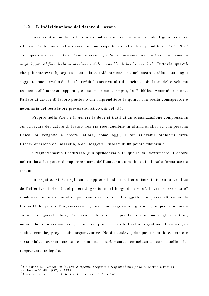 Anteprima della tesi: I responsabili dell'obbligo di sicurezza nella P.A., Pagina 3