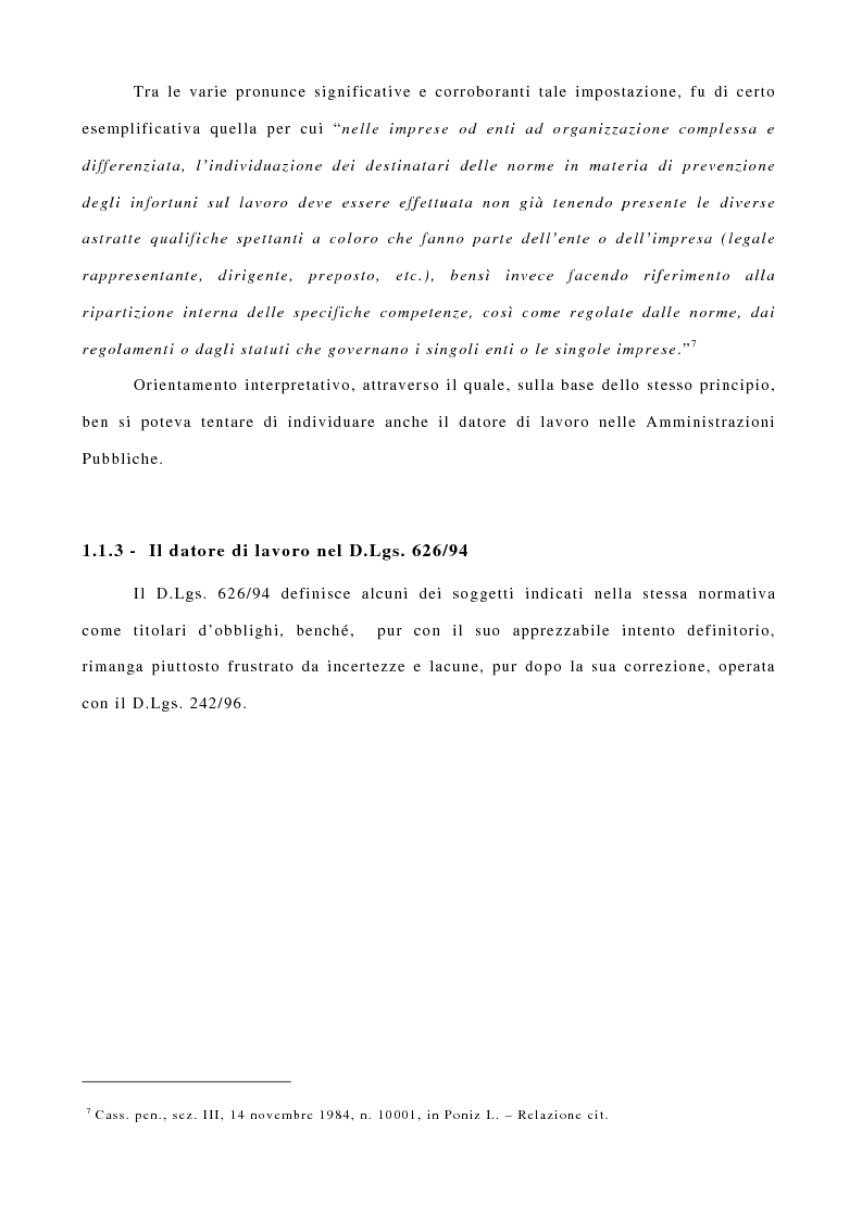 Anteprima della tesi: I responsabili dell'obbligo di sicurezza nella P.A., Pagina 4