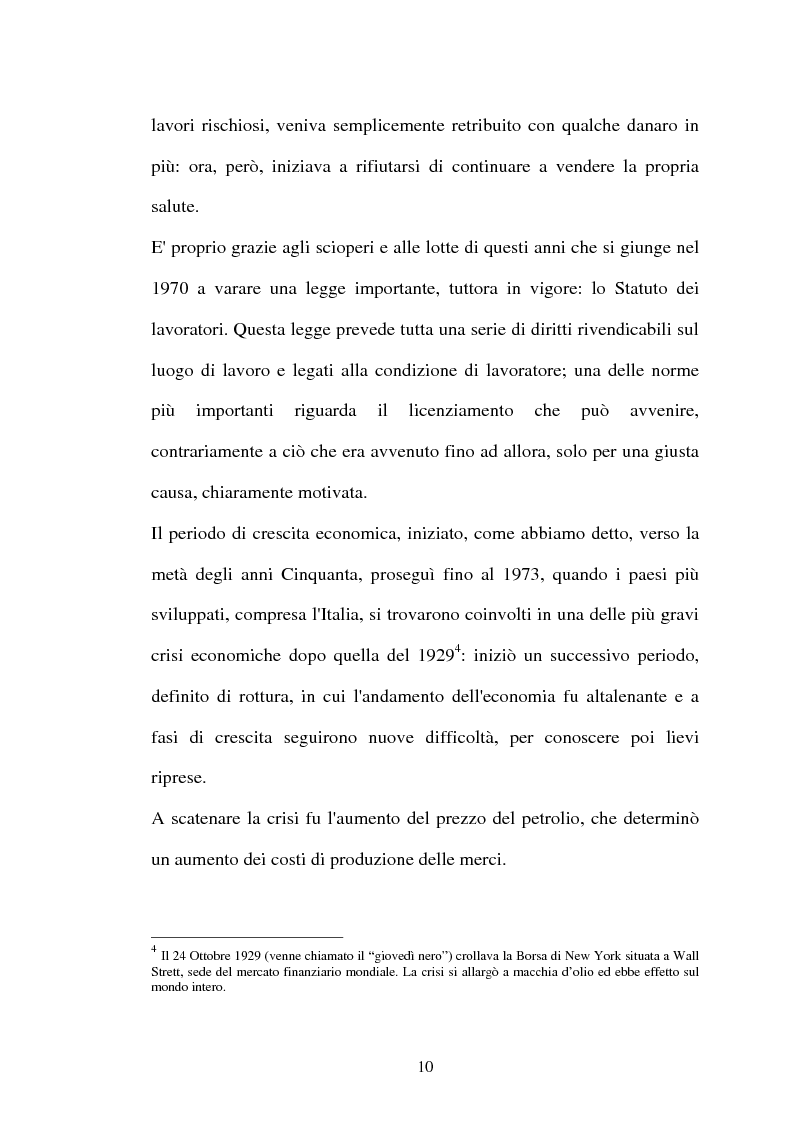Anteprima della tesi: Il lavoro flessibile: progresso o recessione? Ricerca empirica nel territorio comasco., Pagina 10