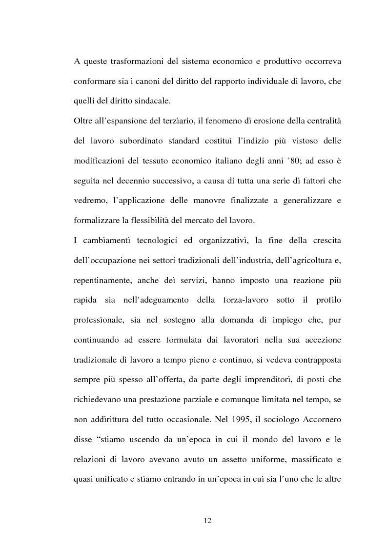 Anteprima della tesi: Il lavoro flessibile: progresso o recessione? Ricerca empirica nel territorio comasco., Pagina 12