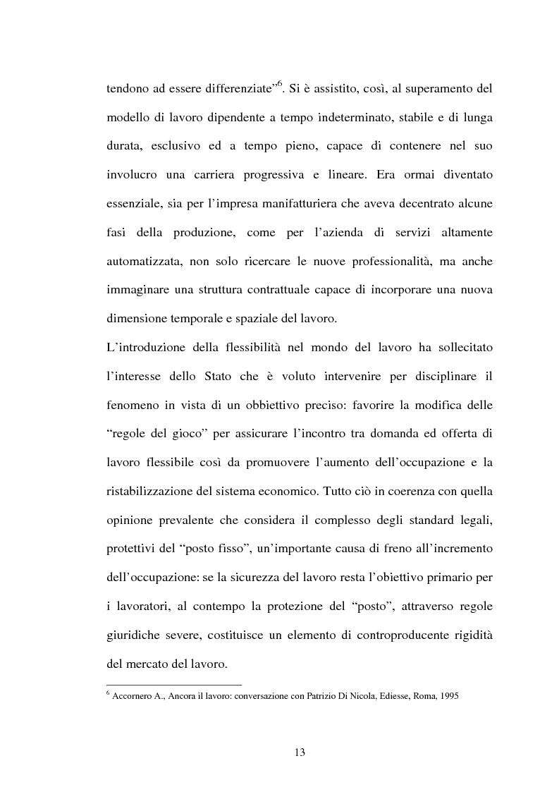 Anteprima della tesi: Il lavoro flessibile: progresso o recessione? Ricerca empirica nel territorio comasco., Pagina 13