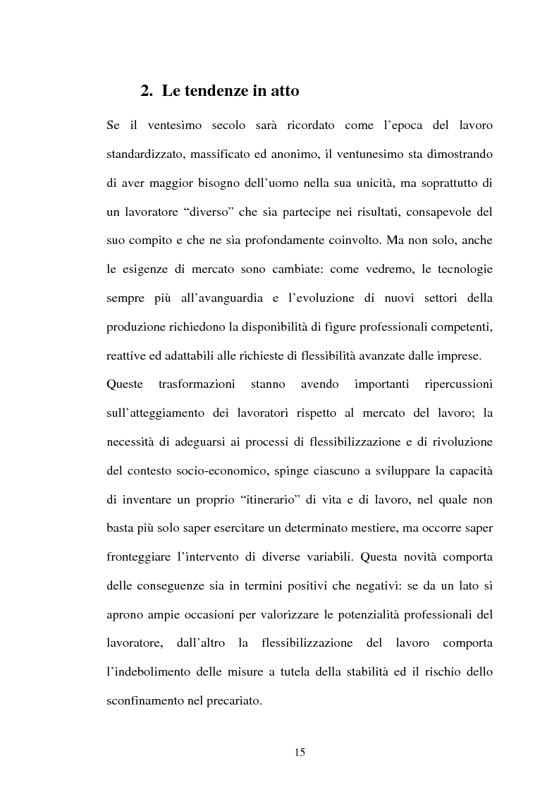 Anteprima della tesi: Il lavoro flessibile: progresso o recessione? Ricerca empirica nel territorio comasco., Pagina 15
