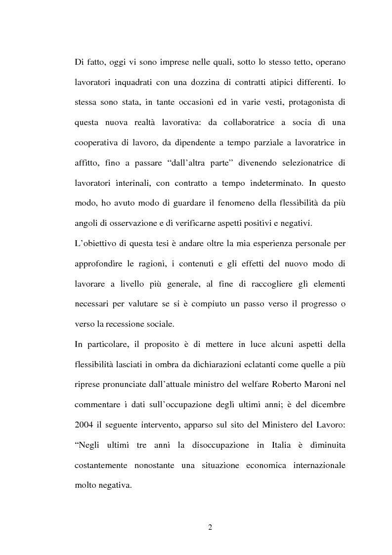 Anteprima della tesi: Il lavoro flessibile: progresso o recessione? Ricerca empirica nel territorio comasco., Pagina 2