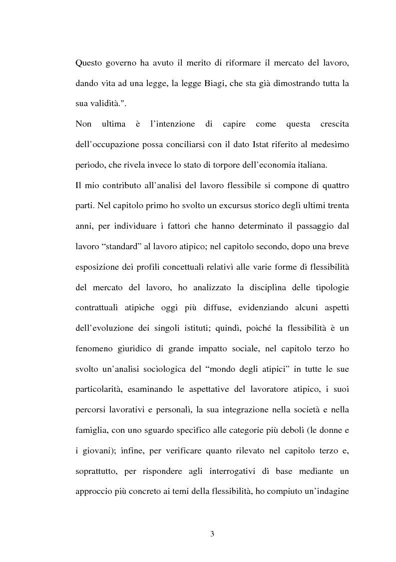 Anteprima della tesi: Il lavoro flessibile: progresso o recessione? Ricerca empirica nel territorio comasco., Pagina 3