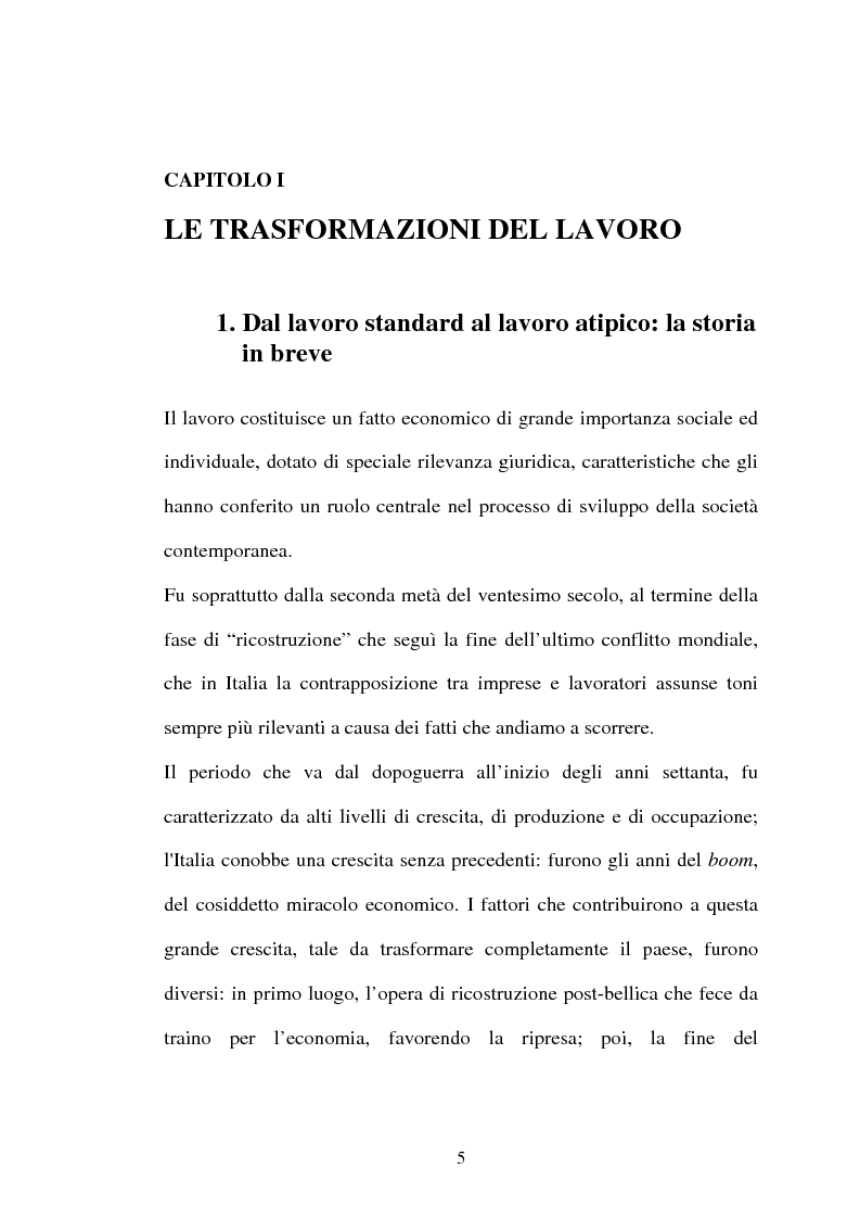 Anteprima della tesi: Il lavoro flessibile: progresso o recessione? Ricerca empirica nel territorio comasco., Pagina 5