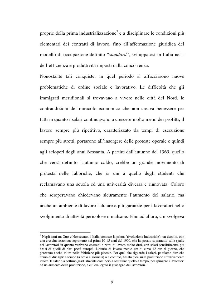 Anteprima della tesi: Il lavoro flessibile: progresso o recessione? Ricerca empirica nel territorio comasco., Pagina 9
