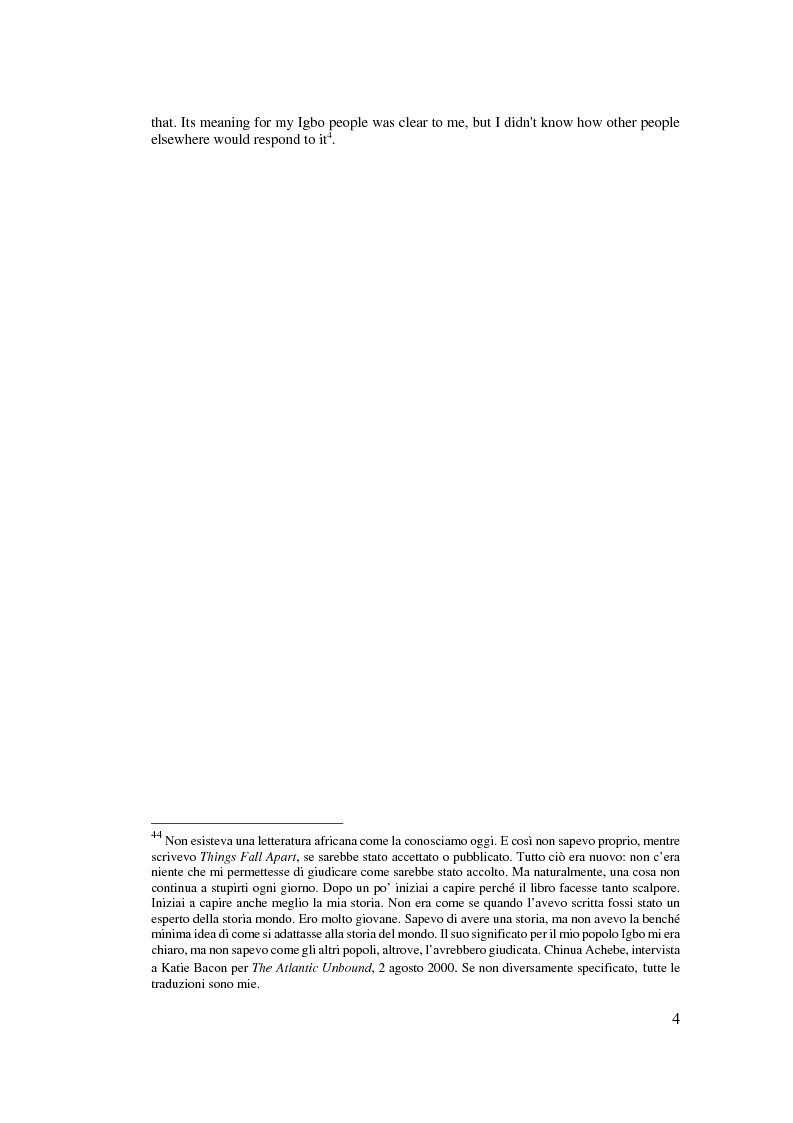 Anteprima della tesi: Tradizione e innovazione nella trilogia di Chinua Achebe, Pagina 4