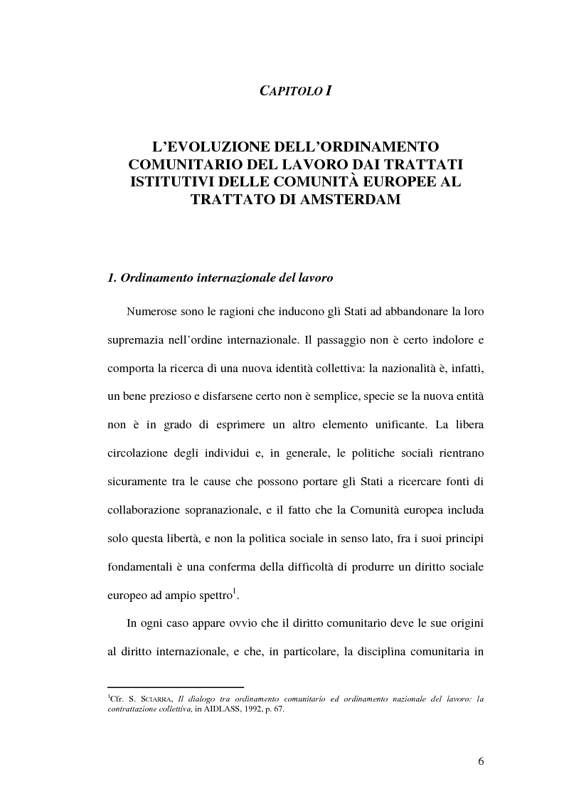 Anteprima della tesi: La tutela dei lavoratori contro i licenziamenti nell'Unione Europea e nel diritto comparato, Pagina 6