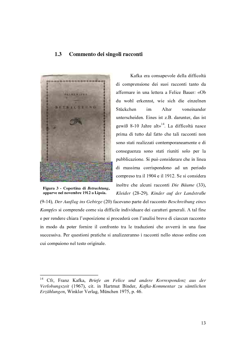 Anteprima della tesi: Betrachtung di Franz Kafka nelle traduzioni italiane, Pagina 9