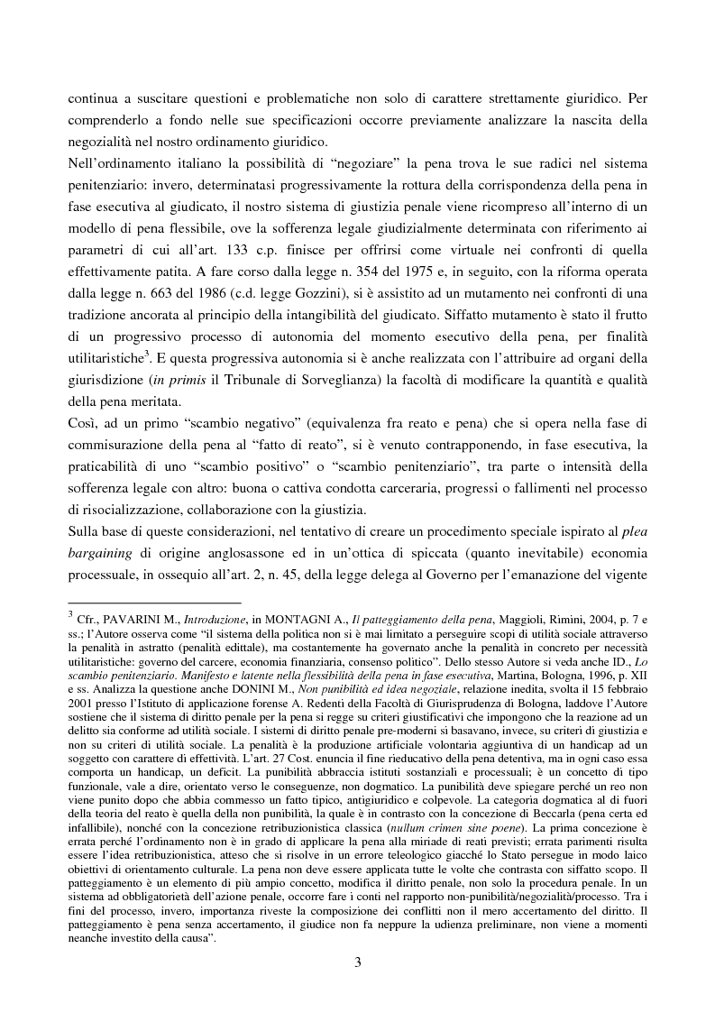 Anteprima della tesi: Premessi cenni di natura sostanziale e processuale sull’istituto della applicazione della pena su richiesta delle parti (art. 444 ss. c.p.p.), il candidato si soffermi ad analizzare il contenuto del potere del giudice di valutare la correttezza e congruità dell’accordo raggiunto tra le parti., Pagina 2