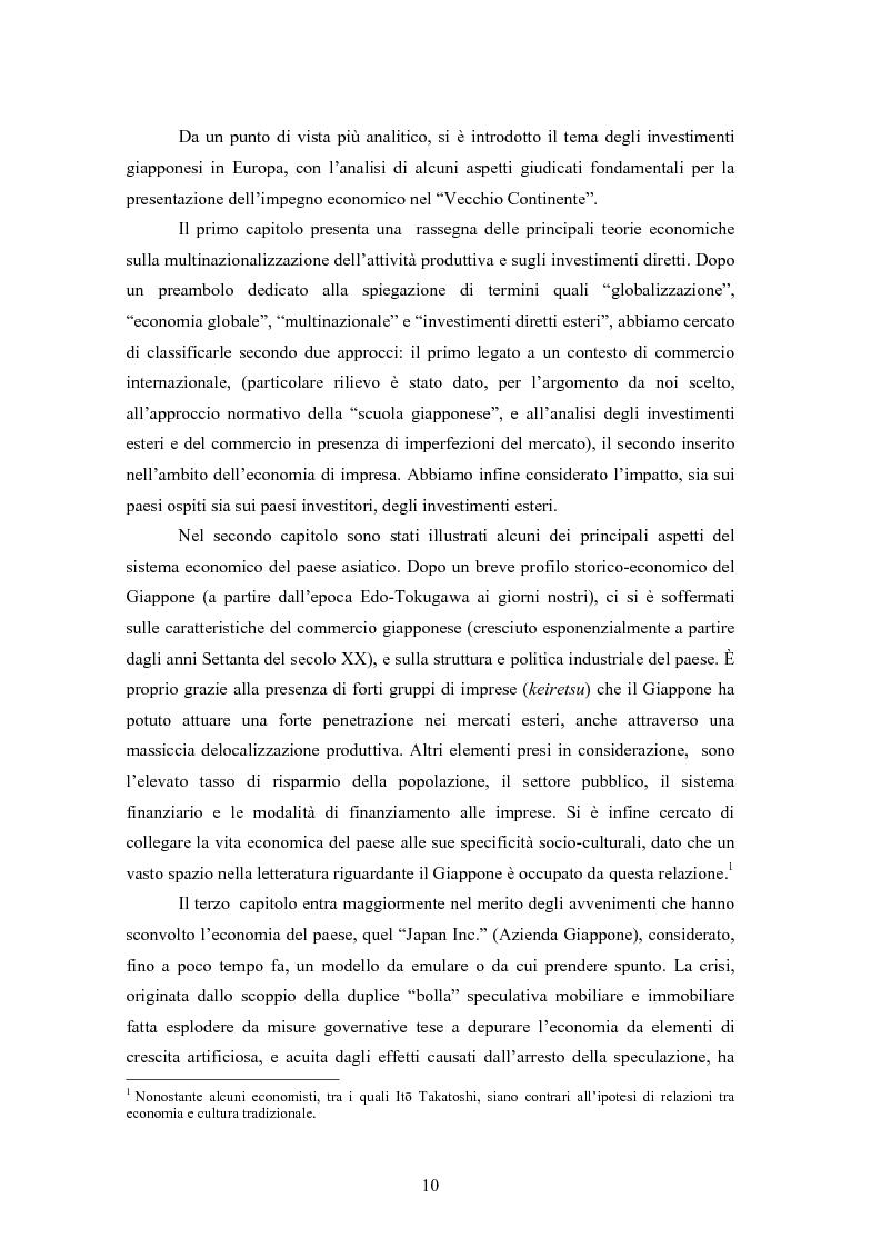 Anteprima della tesi: Giappone: crisi strutturale dell'economia e investimenti diretti in Italia e in Europa, Pagina 2
