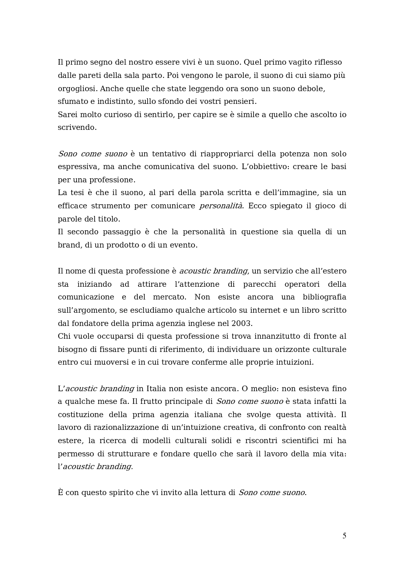Anteprima della tesi: Sono come suono. Progettare l'acoustic branding in Italia., Pagina 2