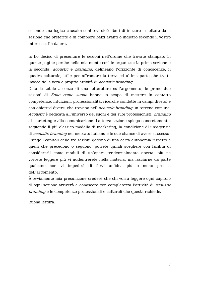 Anteprima della tesi: Sono come suono. Progettare l'acoustic branding in Italia., Pagina 4