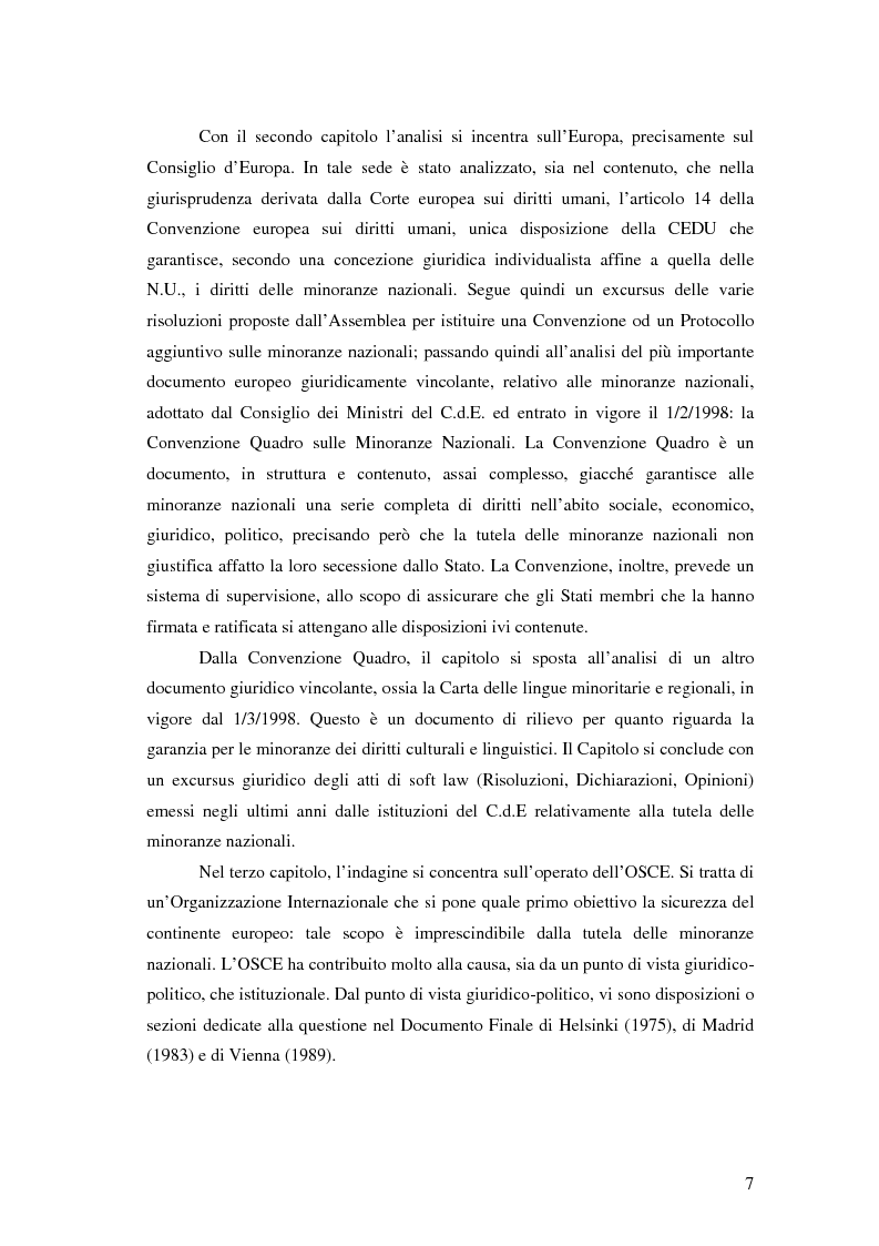 Anteprima della tesi: La tutela delle minoranze nazionali in Europa, Pagina 3
