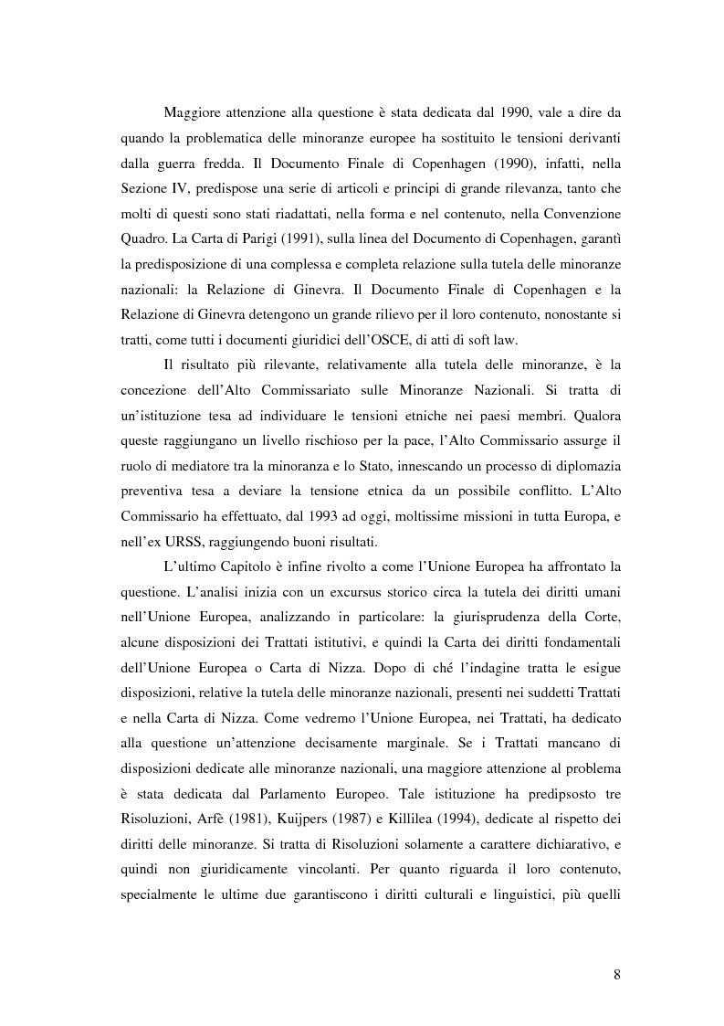 Anteprima della tesi: La tutela delle minoranze nazionali in Europa, Pagina 4
