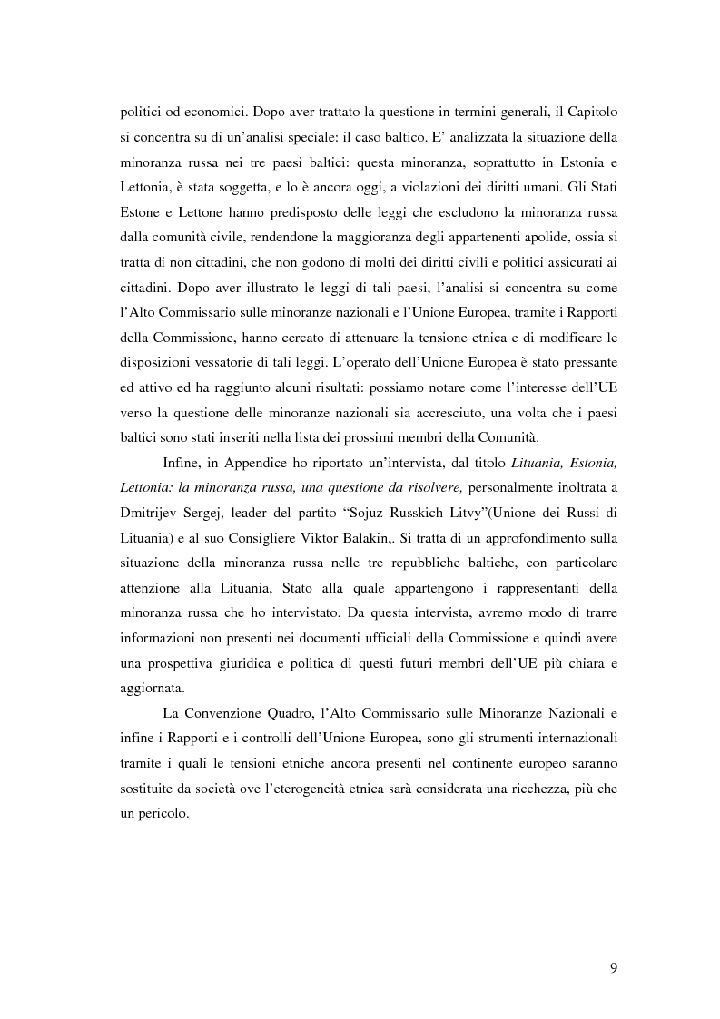 Anteprima della tesi: La tutela delle minoranze nazionali in Europa, Pagina 5