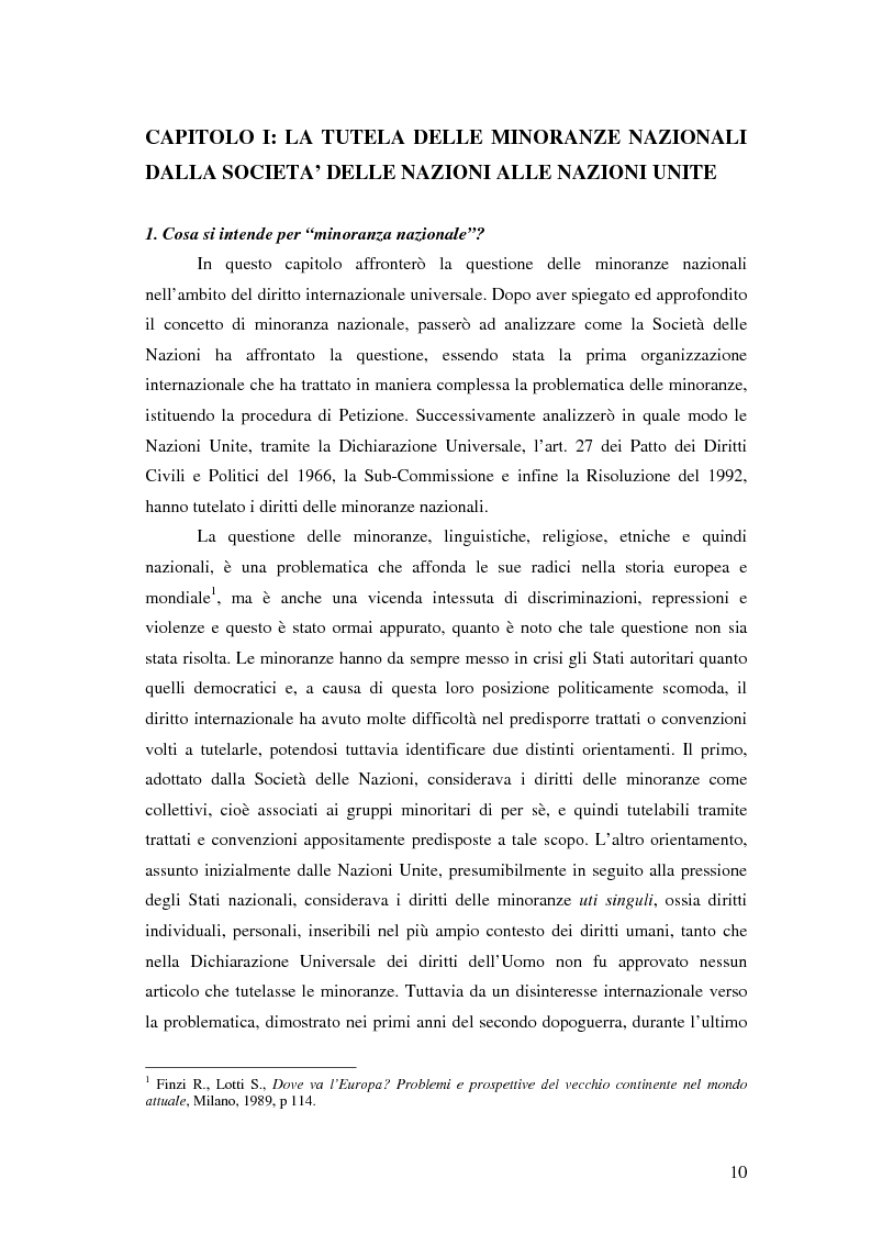 Anteprima della tesi: La tutela delle minoranze nazionali in Europa, Pagina 6