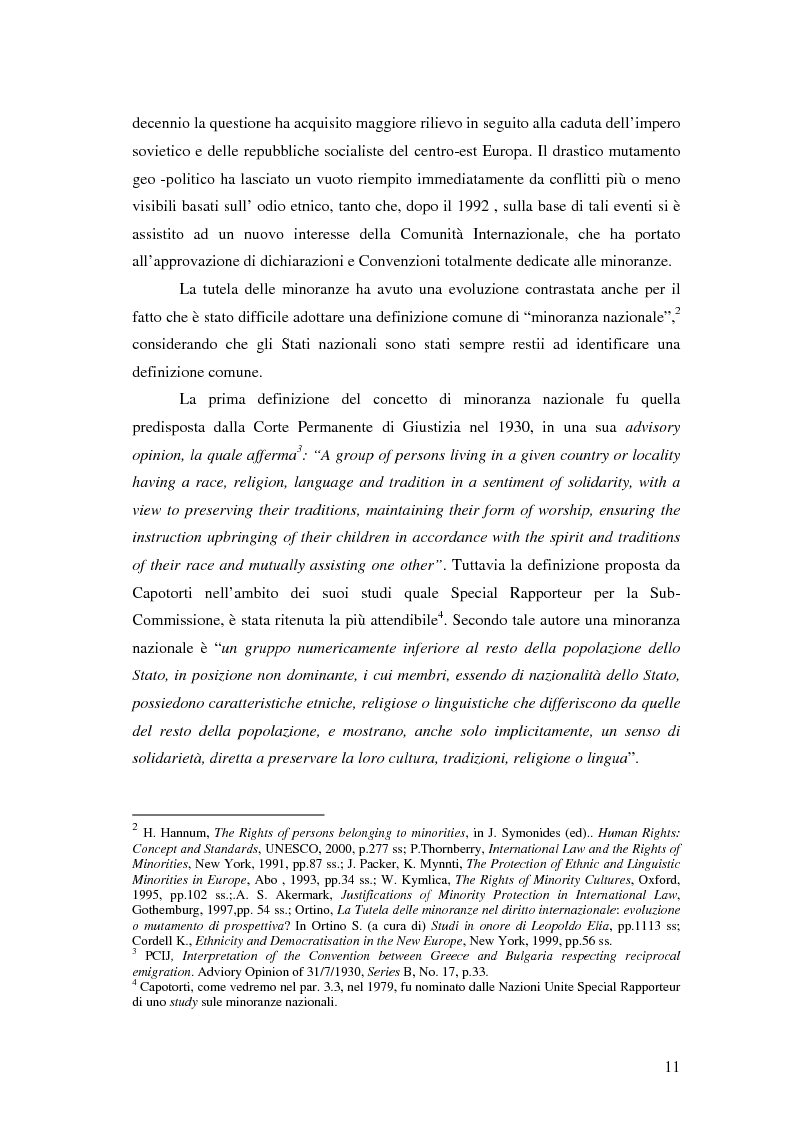 Anteprima della tesi: La tutela delle minoranze nazionali in Europa, Pagina 7