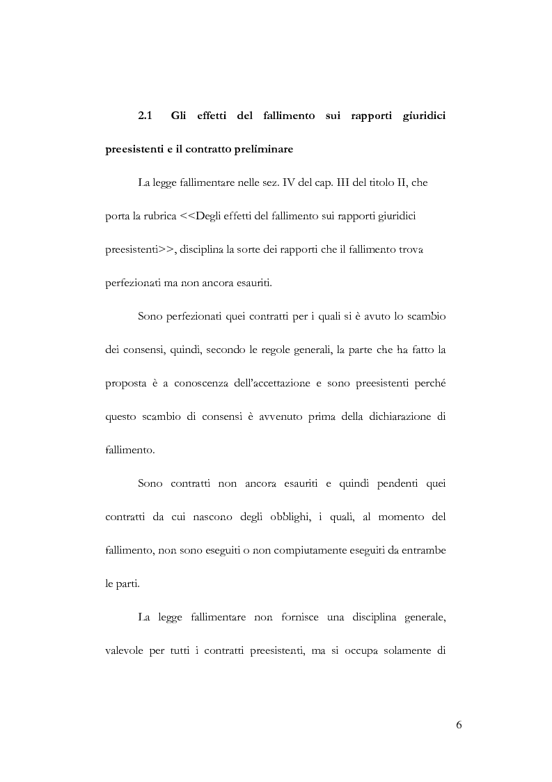 Anteprima della tesi: Fallimento e contratto preliminare, Pagina 2