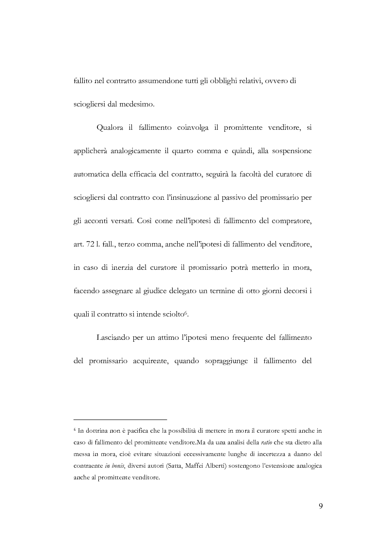 Anteprima della tesi: Fallimento e contratto preliminare, Pagina 5