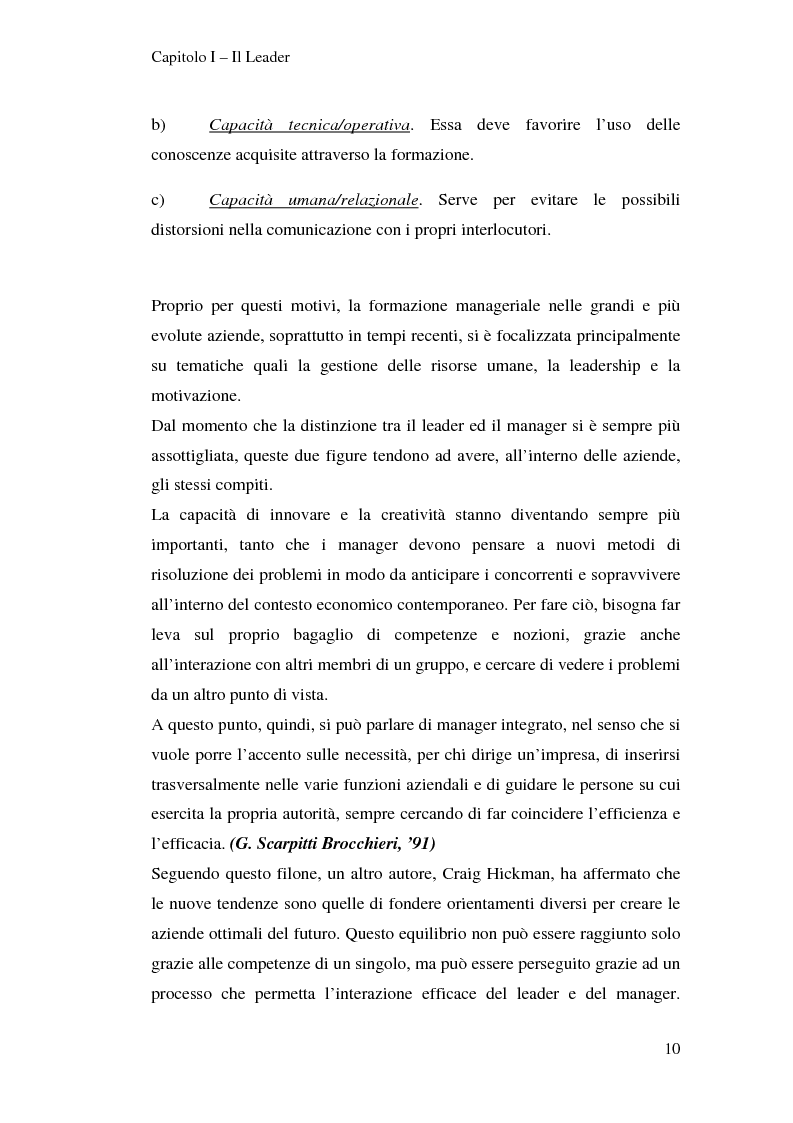 Anteprima della tesi: Leadership e motivazione, Pagina 10