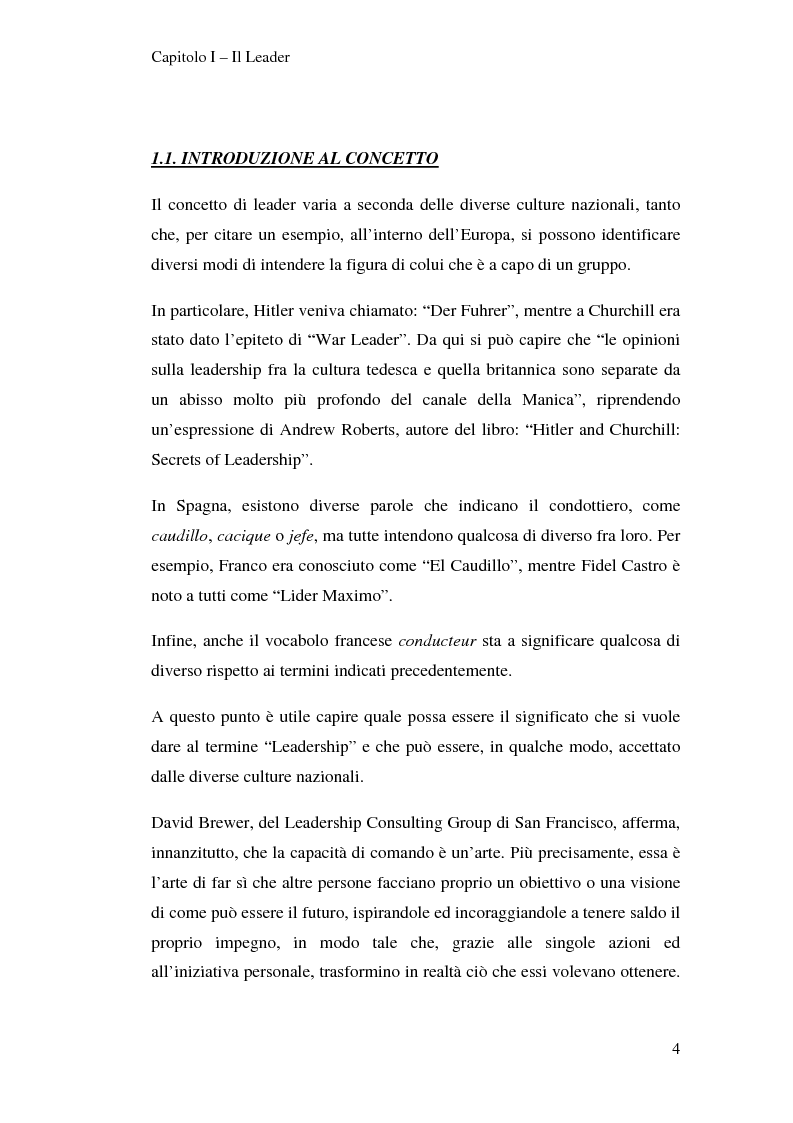 Anteprima della tesi: Leadership e motivazione, Pagina 4