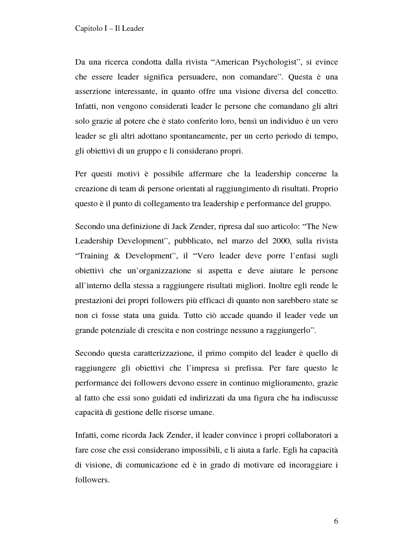 Anteprima della tesi: Leadership e motivazione, Pagina 6