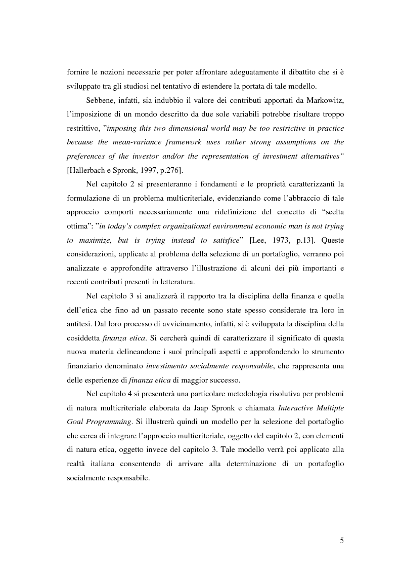 Anteprima della tesi: Approcci Multicriteriali per Problemi di Selezione di Portafoglio: un'applicazione alla Finanza Socialmente Responsabile, Pagina 2